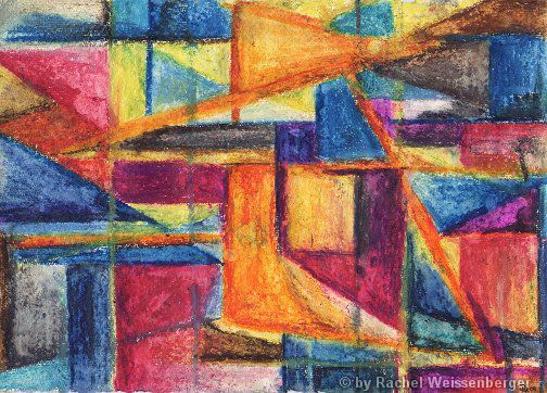 Abstract 7, Watercolour pencils on hand-made paper,