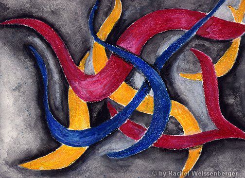 Abstract 29, Watercolour pencils on paper,