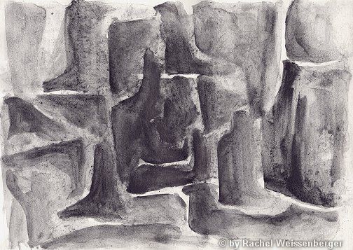 Abstract 2, Graphite powder on paper,