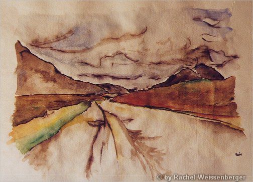 Scottish Highlands, Watercolour on hand-made paper,