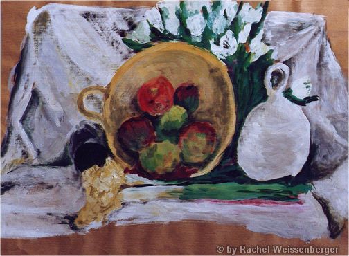 Still life with yellow pot