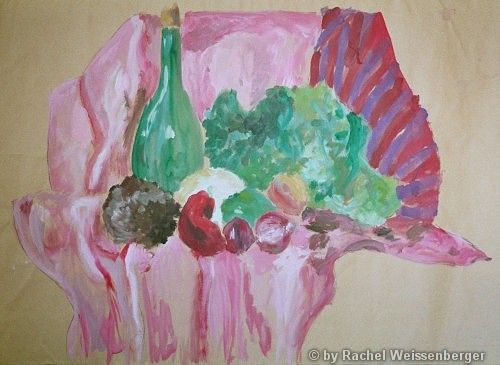 Still life with pink shawl