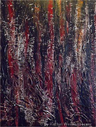 Schwarz / Rot, Acryl und Spachtelmasse mit Spachtel auf Leinwand,