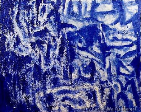 Blau II, Acryl und Spachtelmasse auf Leinwand,