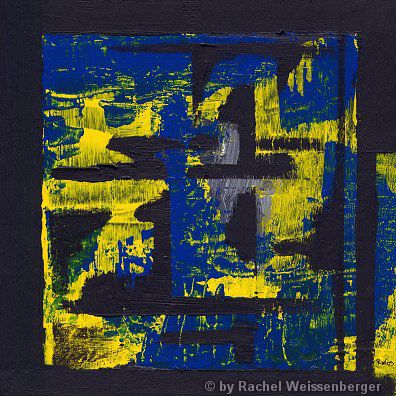 Abstrakt 14, Acryl und Lack auf Holz,