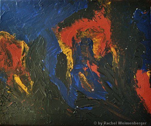 Abstrakt 17, Acryl mit Spachtel auf Leinwand,