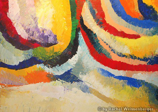 Bunte Wellen, Acryl auf Leinwand,