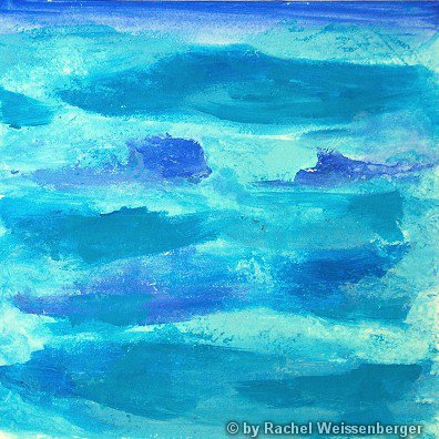 Hellblau, Acryl auf Malplatte,