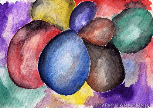 Aquarell-Ballons, Aquarell mit Tusche auf Büttenkarton,