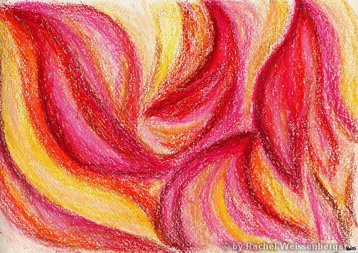 Abstract 2, Oil pastels on hand-made paper,