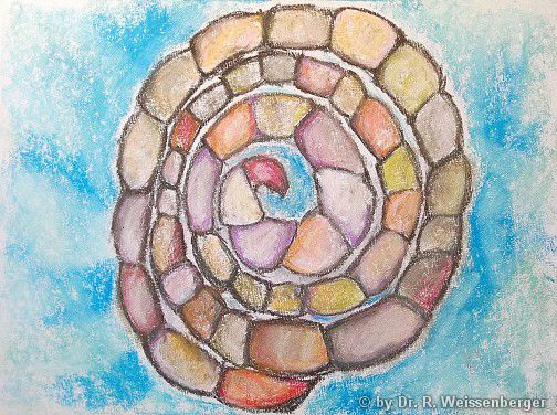 Snail, Pastels on board,