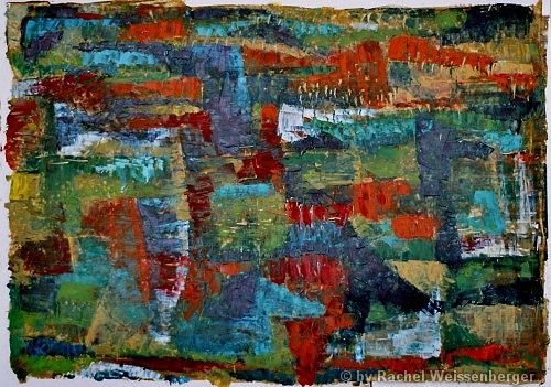 Abstract 6, Oil with spatula on board,
