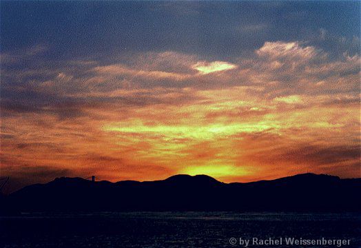 Sunset over the bay