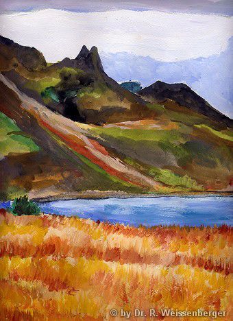 Trotternish, Isle of Skye, Acrylics on paper,