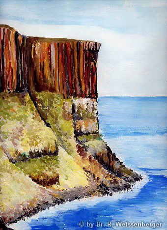 Kilt Rock, Isle of Skye, Acrylics on paper,