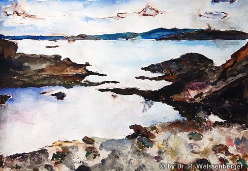 Highlands, Aquarell und Tusche auf Papier,