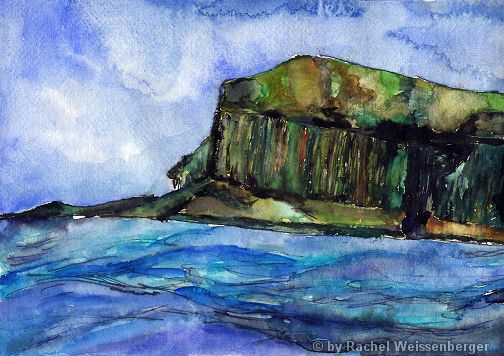 Staffa, Aquarell auf Büttenpapier,