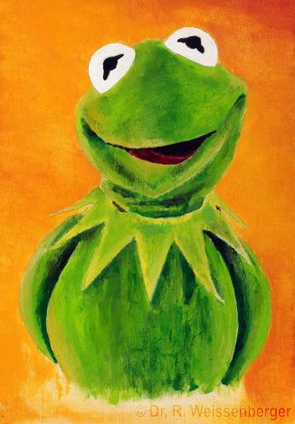 Kermit I, Acryl auf Holz,