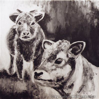 Calves, Acrylics on canvas,