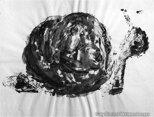 Snail V, Print on parchment paper,