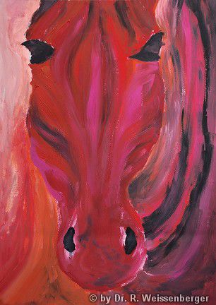 Red Zebra, Oil on board,